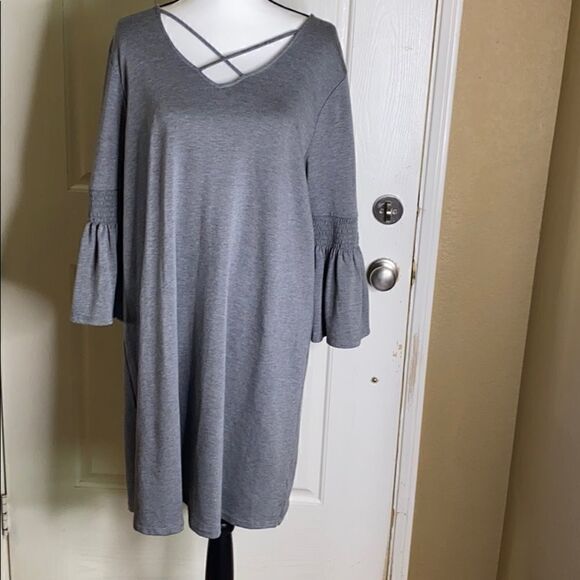 A.N.A Dresses | Ana Gray Midi Dress / Size L - Picture 1 of 4